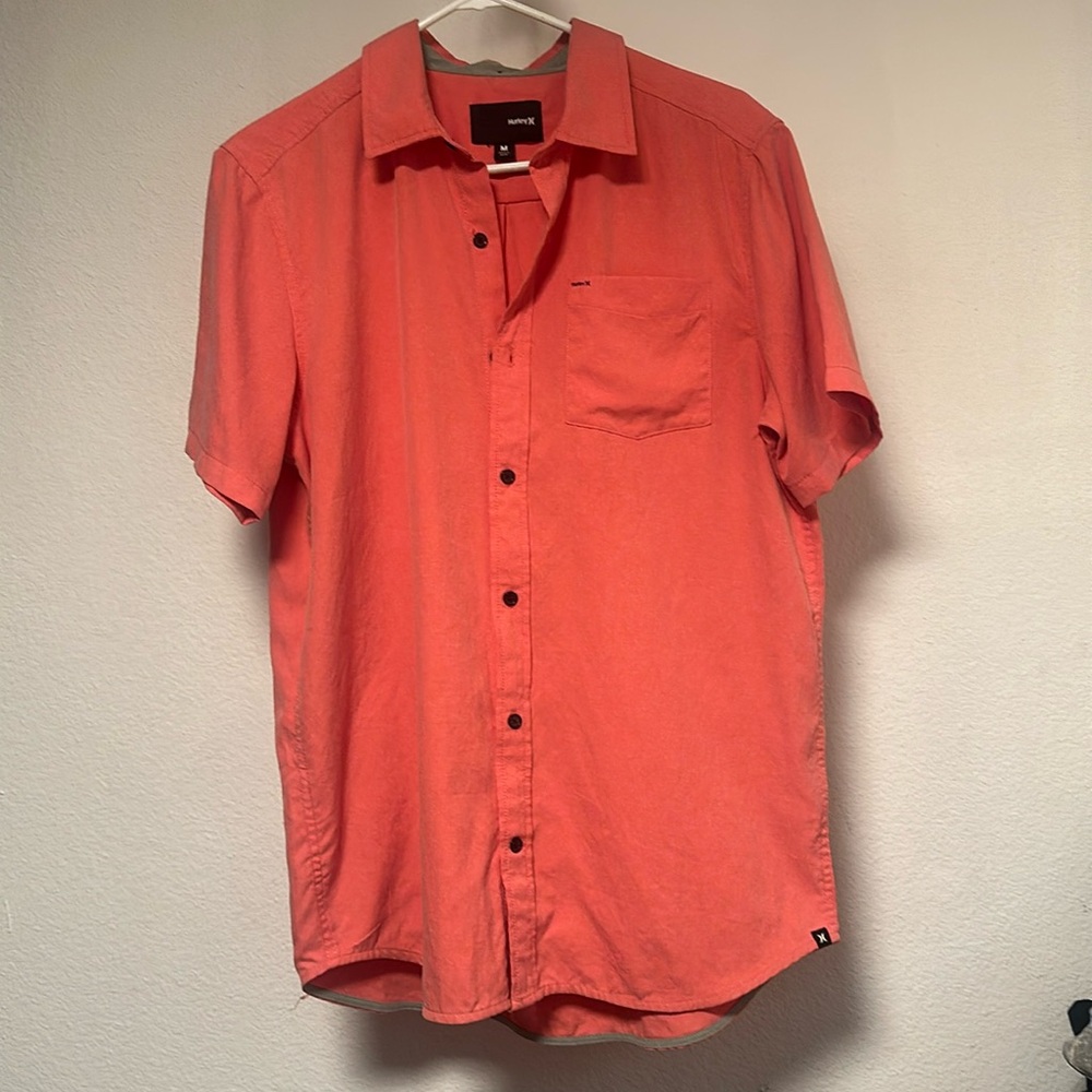 Hurley short sleeve button down collared tech shirt